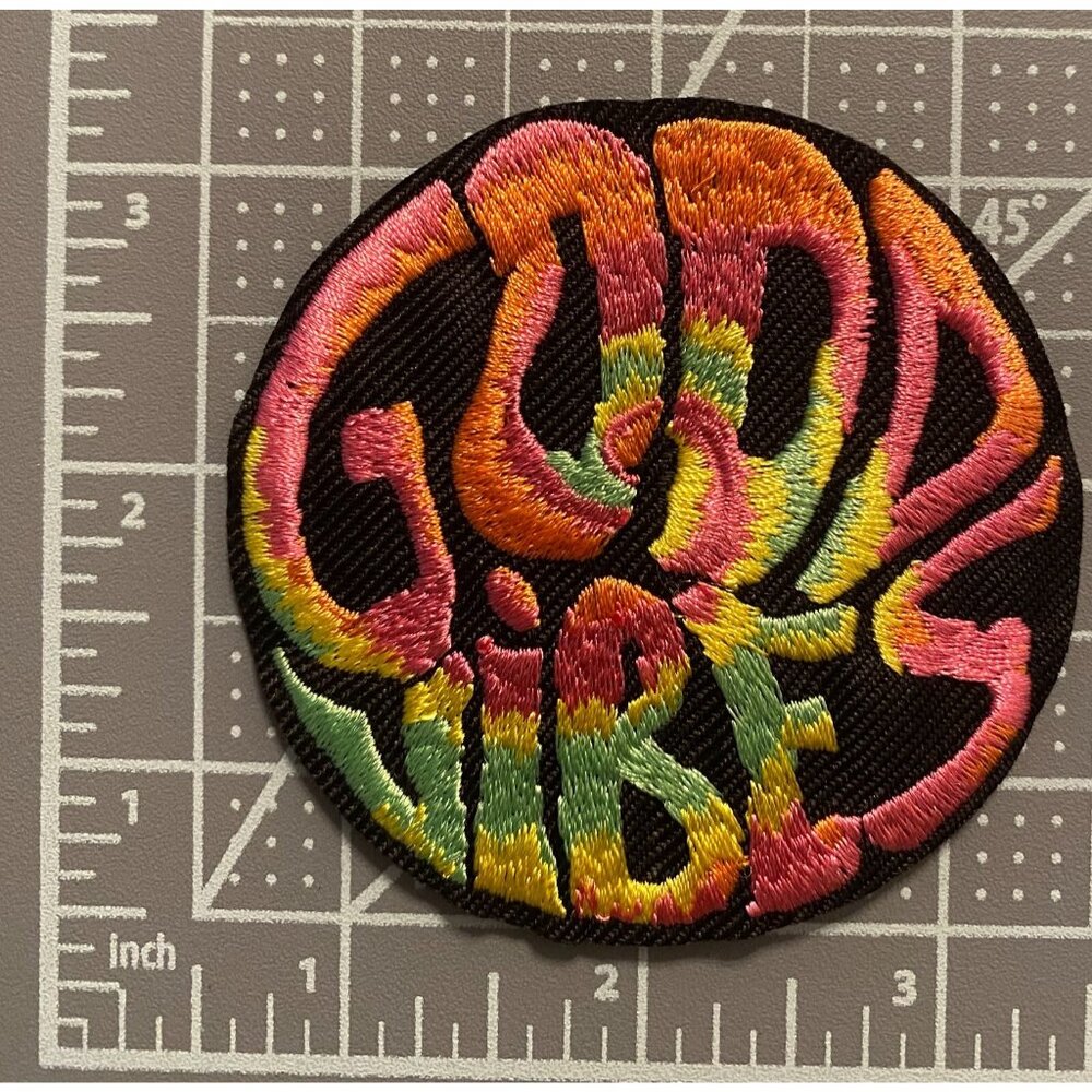 Good Vibes Hippie Peace Groovy Maker 3in Patch Iron / Sew-On - Picture 2 of 3